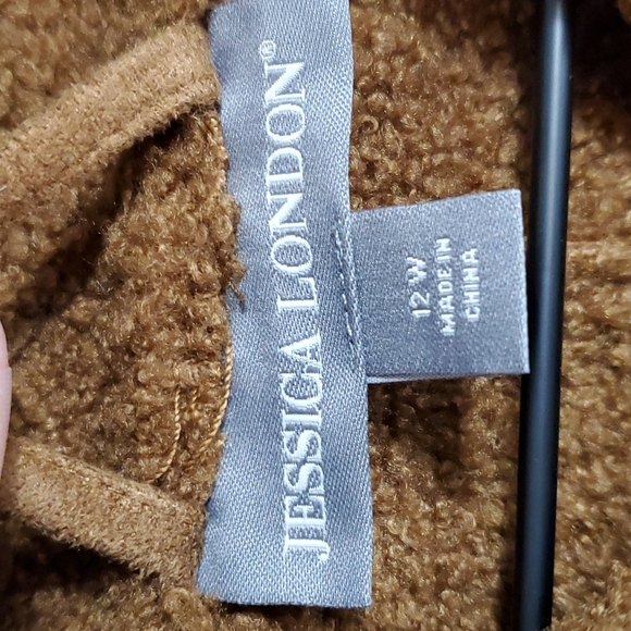 Jessica London | Caramel Brown Faux Suede Boho Prairiecore Overcoat Jacket - Picture 2 of 10